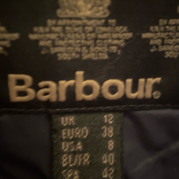 Barbour Quilted Jacket- Navy Size 38 6/8 - Picture 5 of 5